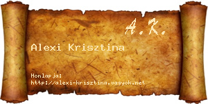 Alexi Krisztina névjegykártya